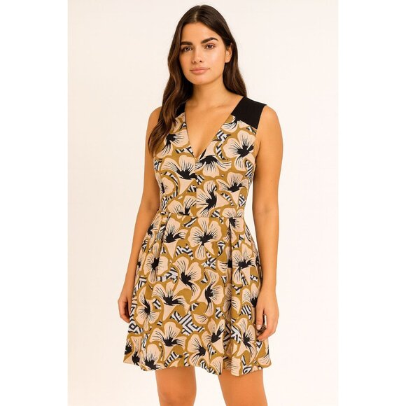 NWT ASOS Africa × Chichia Honeysuckle Fit & Flare Mini Dress Size 0X Office - Picture 1 of 8
